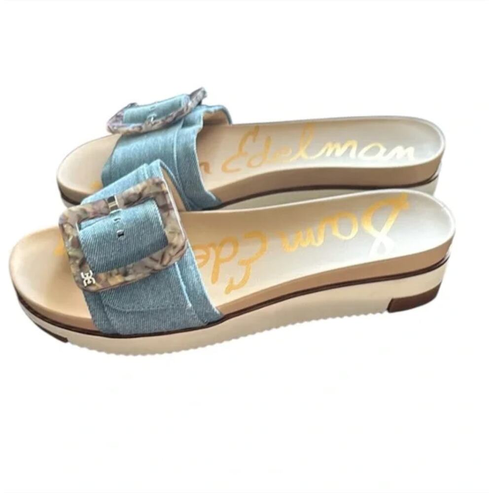 Sam Edelman Ariane Women's Blue Denim Sandals Sz 9 - Picture 4 of 5